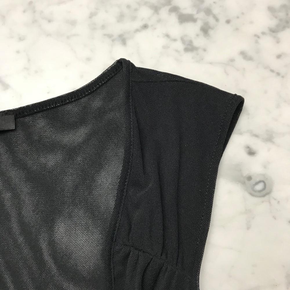 Express Deep V-Neck Black Sheer Top - Picture 4 of 9